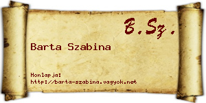 Barta Szabina névjegykártya