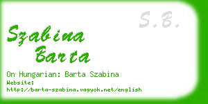 szabina barta business card